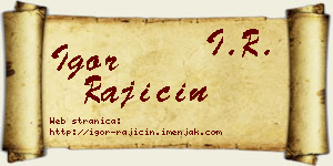 Igor Rajičin vizit kartica